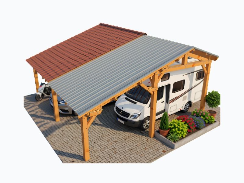 Couverture et toiture d’un carport